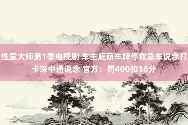 性爱大师第1季电视剧 车主庇荫车牌停救急车说念打卡深中通说念 官方：罚400扣18分