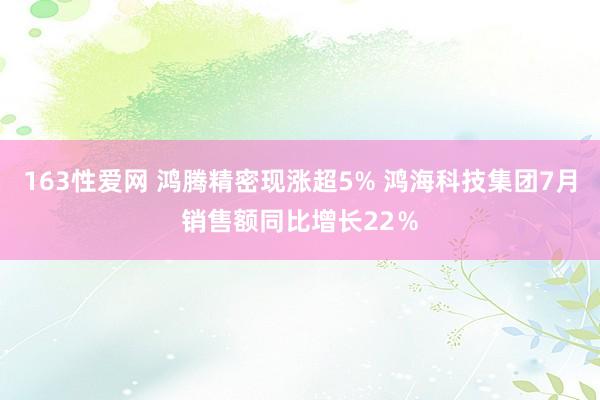 163性爱网 鸿腾精密现涨超5% 鸿海科技集团7月销售额同比增长22％