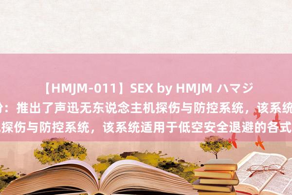 【HMJM-011】SEX by HMJM ハマジムベスト09 6時間 声迅股份：推出了声迅无东说念主机探伤与防控系统，该系统适用于低空安全退避的各式场景