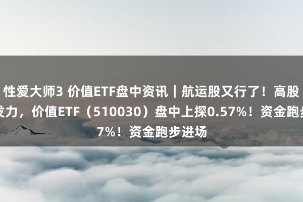 性爱大师3 价值ETF盘中资讯｜航运股又行了！高股息再发力，价值ETF（510030）盘中上探0.57%！资金跑步进场