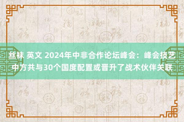 丝袜 英文 2024年中非合作论坛峰会：峰会技艺中方共与30个国度配置或晋升了战术伙伴关联