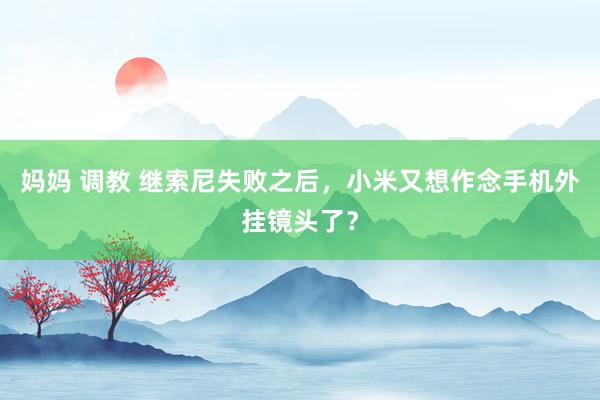 妈妈 调教 继索尼失败之后，小米又想作念手机外挂镜头了？